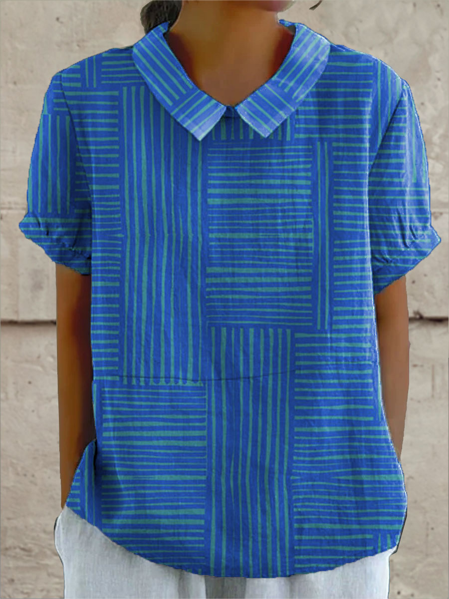 Ana | Striped Geometric Shirt